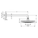 Верхний душ с держателем Hansgrohe Raindance Select S 2jet Ø 240 мм (цвет - хром) (26466000) фото 2 Aquada.com.ua
