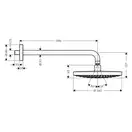 Верхний душ с держателем Hansgrohe Raindance Select S 2jet Ø 240 мм (цвет - хром/белый) (26466400) фото 2 Aquada.com.ua