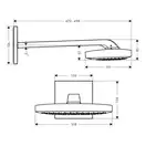 Верхній душ Hansgrohe Raindance Select E 300 3jet, хром (26468000)