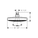 Верхний душ Hansgrohe Croma Select S 180 (цвет - хром/белый) (26522400) фото 2 Aquada.com.ua