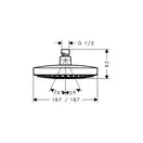 Верхний душ Hansgrohe Croma Select E 180 2jet (цвет - хром/белый) (26524400) фото 2 Aquada.com.ua