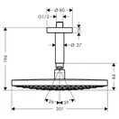 Верхний душ Hansgrohe Raindance Select S 300 2jet Ø 300 мм (цвет - хром) (27337000) фото 3 Aquada.com.ua