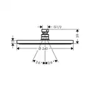 Верхний душ Ø 240 мм Hansgrohe PowderRain Raindance S, 1 тип струи (цвет - хром) (27623000) фото 2 Aquada.com.ua