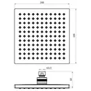 Верхний душ Imprese (цвет - хром) 200 х 200 мм (SQ200) фото 2 Aquada.com.ua