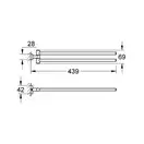 Рушникотримувач Grohe Essentials Сube подвійний 439 мм, хром (40624001)