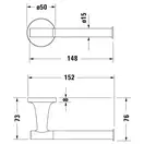 Бумагодержатель без крышки Duravit Starck T (цвет - чёрный матовый) (0099374600) фото 4 Aquada.com.ua