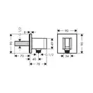 Шланговое під'єднання для душа Hansgrohe Fixfit Porter Square, хром (26486000)