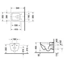 Унитаз подвесной Rimless (безободковый) Duravit Happy D.2 с сиденьем Soft Close, антрацит матовый (2222098900+0064591300) фото 3 Aquada.com.ua