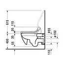 Унитаз подвесной Duravit Happy D.2 с сиденьем SensoWash (2550590000+610300002000300) фото 5 Aquada.com.ua
