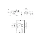 DURAVIT D-CODE Rimless унитаз подвесной 56,5*40*45см, в комплекте с сиденьем с автомат. закрыванием (45700900A1) фото 2 Aquada.com.ua