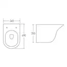 VOLLE AVILA унитаз 48,5*36*36см подвесной Rimless, сиденье твердое Slim slow-closing (13-66-051) фото 2 Aquada.com.ua