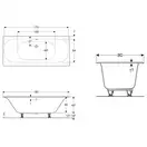 Ванна акриловая 80 х 180 см Geberit Soana Slim rim Duo с ножками (554.004.01.1) фото 5 Aquada.com.ua