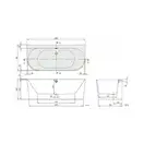 VILLEROY & BOCH OBERON 2.0 ванна 180*80см квариловая, пристенная, с панелью, со сливом-переливом (UBQ180OBR9CD00V-01) фото 2 Aquada.com.ua
