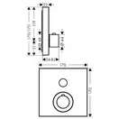 Термостат на 1 потребитель, скрытого монтажа Axor ShowerSelect (цвет - матовый никель) (36714820) фото 2 Aquada.com.ua