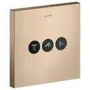 Вентиль скрытого монтажа для 3 потребителей Axor ShowerSelect (цвет - полированное красное золото) (36717300) фото 1 Aquada.com.ua