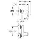 Смеситель однорычажный для душа Grohe Concetto DN 15 (цвет - хром) (32210001) фото 4 Aquada.com.ua