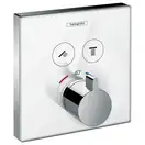 HANSGROHE Термостат  для двух потребителей, стеклянный, СМ белый/хром ShowerSelect (15738400) фото 1 Aquada.com.ua