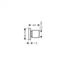 Запорный вентиль Hansgrohe PuraVida (цвет - хром/белый) (15978400) фото 2 Aquada.com.ua