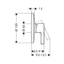 Смеситель для душа Hansgrohe Metris S (цвет - хром) (31665000) фото 2 Aquada.com.ua