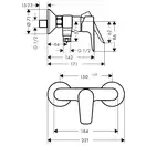 Смеситель для душа Hansgrohe Talis E (цвет - чёрный матовый) (71760670) фото 2 Aquada.com.ua