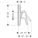 Смеситель для душа Hansgrohe Talis S (цвет - хром) (72606000) фото 2 Aquada.com.ua