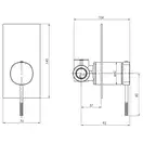 IMPRESE BRENTA смеситель для душа, скрытый монтаж, хром, 35 мм (ZMK071901081) фото 2 Aquada.com.ua