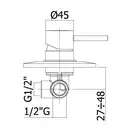 Смеситель для душа Paffoni Light (цвет - хром) (LIG010CR) фото 2 Aquada.com.ua
