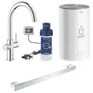 Набор Grohe смеситель для кухни с бойлером Red Duo 30083001 M-size + полотенцедержатель Selection Cube 40807000 (3008300140807000)