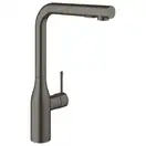 Смеситель для кухни Grohe Essence DN 15 (цвет - тёмный графит, матовый), с выдвижной лейкой (30270AL0) фото 1 Aquada.com.ua