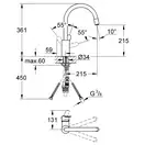 Смеситель однорычажный для кухни Grohe Eurostyle DN 15 (цвет - хром) (31126002) фото 3 Aquada.com.ua