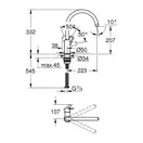 Grohe BauLoop New Змішувач для кухні, хром (31368001)