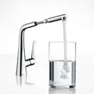 Змішувач для кухні Hansgrohe Metris M71 320 1jet з витяжним зливом, хром (14821000)