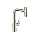 Смеситель для кухни, однорычажный Hansgrohe Metris Select (цвет - сталь) (14857800) фото 1 Aquada.com.ua