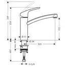 Смеситель для кухни Hansgrohe Focus E (цвет - сталь) (31806800) фото 2 Aquada.com.ua