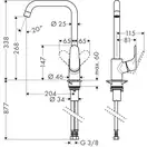 Hansgrohe Focus 260 Кухонний змішувач, сталевий (31820800)