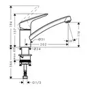 Смеситель для кухни, однорычажный Hansgrohe Logis (цвет - хром) (71830000) фото 2 Aquada.com.ua
