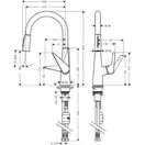 Змішувач для кухні Hansgrohe Talis M51 200 2jet з витяжним зливом, хром (72813000)