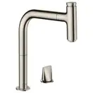 Смеситель для кухни Hansgrohe Metris Select 200 1jet, sBox (цвет - сталь), с вытяжным душем (73804800) фото 1 Aquada.com.ua