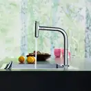 Смеситель для кухни Hansgrohe Metris Select 200 1jet, sBox (цвет - сталь), с вытяжным душем (73804800)