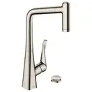 Смеситель для кухни Hansgrohe Metris Select 320 2jet, sBox (цвет - сталь), с вытяжным душем (73806800) фото 1 Aquada.com.ua