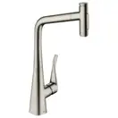 Смеситель для кухни Hansgrohe Metris Select 320 2jet, sBox (цвет - сталь), с вытяжным душем (73816800) фото 1 Aquada.com.ua