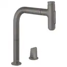 Смеситель для кухни Hansgrohe Metris Select 200 2jet, sBox (цвет - шлифованный чёрный хром), с вытяжным душем (73818340) фото 1 Aquada.com.ua