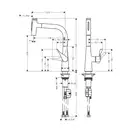 Змішувач для кухні Hansgrohe Metris Select 240 2jet з витяжним душем, хром (73822000)