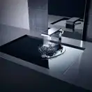 Змішувач для умивальника Axor MyEdition 70, матовий чорний хром / дзеркальне скло (47012340)