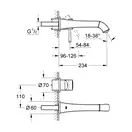 Змішувач для умивальника Grohe Grandera M-Size на два отвори 234 мм, хром (19930000)