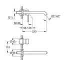 Смеситель для раковины настенный Grohe Essence L-Size (цвет - тёмный графит, матовый), вынос 230 мм (19967AL1) фото 2 Aquada.com.ua
