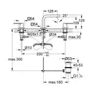 Смеситель для раковины на три отверстия Grohe Quadra DN 15 S-Size (цвет - хром) с донным клапаном (20306000) фото 2 Aquada.com.ua