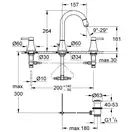 Змішувач для умивальника Grohe Grandera M-Size на 3 отвори, хром (20389000)