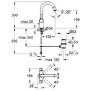 Змішувач для раковини L-розміру Grohe Grandera (21107000)