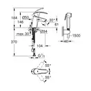 Змішувач для умивальника Grohe Eurosmart S-Size з гігієнічним душем, хром (23124002)